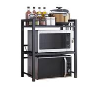 KRXSOBNV, Supporto for ripiano for microonde da cucina, ripiano da cucina in acciaio al carbonio, organizer for riporre pentole, padelle, cuociriso ,Cremagliera per forno a microonde