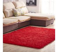 KRXSOBNV, Tappeto di lusso soffice e shag for area lounge Tappeti densi che non perdono pelo morbido al tatto tradizionale chic Ideale for soggiorno, camera da letto ，Tappeti(Bright Red,60x160)