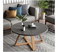 KRXSOBNV, Tavolino da caffè rotondo con design moderno, pannello in MDF e gambe in legno, per soggiorno, camera da letto, balcone, ufficio, tavolino, poggiapiedi (grigio, 80 cm)