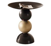 KRXSOBNV Tavolino, Tavolino Rotondo, Comodino in Metallo Piccolo, Moderno da Divano for Camera Letto, Balcone(/Gold Black)