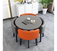 KRXSOBNV, Tavolo da cucina rotondo moderno e sedie for 4 persone conferenza ufficio con set di, tavolo riunione sedia reception, caffè,Tavoli da conferenza(D)