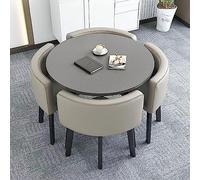 KRXSOBNV, Tavolo da cucina rotondo moderno e sedie for 4 persone conferenza ufficio con set di, tavolo riunione sedia reception, caffè,Tavoli da conferenza(A)