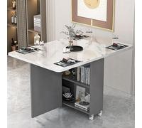 KRXSOBNV, Tavolo da pranzo pieghevole da cucina, tavolo da pranzo moderno con ribalte Tavolo da cucina espandibile con 6 ruote, pieghevole allungabile salvaspazio ，Tavolo da pranzo pieghevole(B,120x60
