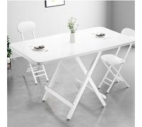KRXSOBNV, Tavolo da pranzo pieghevole portatile, tavolino da esterno pieghevole con piano spesso, struttura in metallo ，Tavolo da pranzo pieghevole(Bianco,120cm/47.2in)
