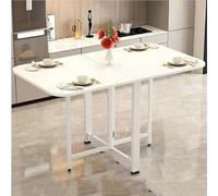 KRXSOBNV, Tavolo da pranzo pieghevole ultra sottile, tavolo da pranzo pieghevole mobile, tavolo allungabile con ribalte con struttura in metallo, tavolo espandibile multifunzione ，Tavolo da pranzo pie