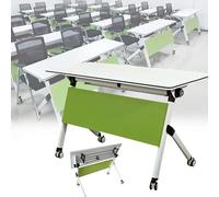 KRXSOBNV, Tavolo for seminari ribaltabile con ruote silenziose, adatto ufficio, sala riunioni e uso in classe,Tavoli da conferenza(140x60x75cm)