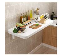 KRXSOBNV Tavolo pieghevole for computer montato a parete for cucina, sala da pranzo/scrivania studio con doppio supporto, facile da pulire e personalizzabile(White,30x70cm/12x27.5in)