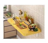 KRXSOBNV Tavolo pieghevole for computer montato a parete for cucina, sala da pranzo/scrivania studio con doppio supporto, facile da pulire e personalizzabile(Yellow,30x90cm/12x35.5in)