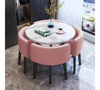 KRXSOBNV, Tavolo rotondo da 80 cm 1 tavolo con 4 sedie, set di mobili cucina e pranzo nordico for balcone camera letto caffè hotel corridoio appartamento soggiorno,Tavoli da conferenza