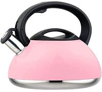 KRXSOBNV, Teiere con fischio Caffettiera da campeggio chirurgica con fischio con teiera ergonomica termica,Bollitori per tè(Pink)