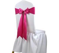 KRXSOBNV, Telai for sedie, 25 Pezzi Cravatta Gratuita Fascia for Sedia in Spandex di Raso for Eventi di Nozze Decorazione for Hotel Sedia con Fiocco e Nodo a Nastro,Fascia per Sedia(Red)