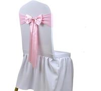 KRXSOBNV, Telai for sedie, 25 Pezzi Cravatta Gratuita Fascia for Sedia in Spandex di Raso for Eventi di Nozze Decorazione for Hotel Sedia con Fiocco e Nodo a Nastro,Fascia per Sedia(Pink)