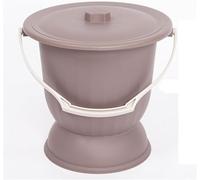 KRXSOBNV, Vaso da camera portatile con coperchio, secchio for urina sputacchiera con manico Orinatoio da comodino for uso di donne incinte anziane,Orinatoio(Brown,27.5 * 25.8cm)