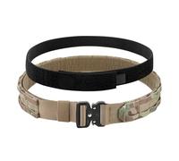 KRYDEX GEAR Cintura Tattica, 1,75'' Cintura Militare Molle con 1,5'' Cintura Interna Set, Fibbia in Metallo Sgancio Rapido Taglio Laser Cintura Tiro per Sport e Caccia all’Aria Aperta (MC, S)