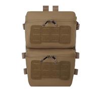 KRYDEX GEAR Tactical Back Panel Doppio Pouch Assault Zip On Modulare Zaino per V5 gilet, Coyote marrone, 11.5 x 8.25 inches, Tattico