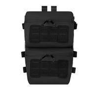 KRYDEX GEAR Tactical Back Panel Doppio Pouch Assault Zip On Modulare Zaino per V5 gilet, Nero , 11.5 x 8.25 inches, Tattico