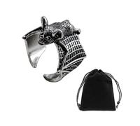 KRYMSON 1 anello per pipistrello, 1 custodia, anello gotico, accessori in metallo gotico, anello aperto regolabile, gioielli retrò personalizzati, adatto per mascherate e feste, Rame