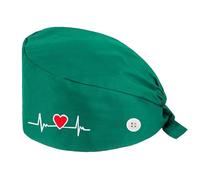 KRYMSON 1 berretto da infermiera, copricapo medico, cappuccio regolabile in op, in puro cotone, protezione della salute, adatto per ospedali, veri centri sanitari (verde)