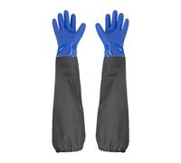 KRYMSON 1 paio di guanti impermeabili in gomma per la pulizia della gomma, guanti isolati impermeabili con maniche extra lunghe, unisex, adatti per giardinaggio, stagni (blu)