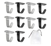 KRYMSON 10 ganci da soffitto con 1 custodia, gancio filettato, gancio per viti da parete, gancio da soffitto in acciaio inox, gancio da soffitto per cucina, bagno, per appendere chiavi, asciugamani