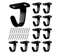 KRYMSON 10 ganci in acciaio inox, ganci da soffitto, ganci multifunzionali, per armadio, bagno, cucina, ecc. (nero)
