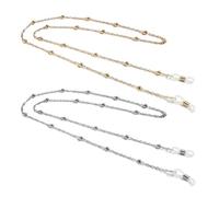 KRYMSON 2 collane per occhiali da donna in oro e argento, per occhiali da donna, accessori da donna, collane per occhiali, cordini per maschere facciali, collane per occhiali da sole, Oro/ Argento,