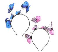 KRYMSON 2 fasce per capelli a farfalla, fasce per fate, elfo, accessori per capelli a forma di ali di farfalla, accessori per capelli cosplay, accessori per capelli da donna