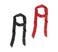 KRYMSON 2 pezzi di nastri da donna, cravatte per capelli lunghi, cinture decorative, setose, traspiranti, cintura in tessuto da donna (nero, rosso), nero, rosso, 5 * 200 cm
