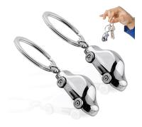 KRYMSON 2 portachiavi in metallo per auto, portachiavi auto, regalo per auto, portachiavi da uomo, portachiavi per auto, adatto per uomini e donne, da appendere a zaini e borse, argento, Taglia unica