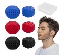 KRYMSON 6 Pezzi Di Allenatore Della Linea Di Mascella E 1 Pezzo Di Scatola Di Immagazzinaggio Trasparente, Dispositivo Di Esercizio Muscolare Della Mascella, Allenatore Di Mentone, Gel Tonificante