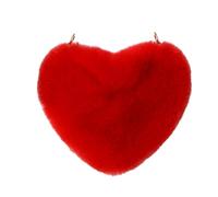 KRYMSON Borsa a Mano in Peluche a Forma di Cuore per Donna, San Valentino, Rosso, 20 * 25 cm