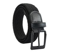 KRYMSON Cintura elastica da uomo, regolabile, con fibbia in metallo, tessuta, per il tempo libero, adatta per uomini, ragazzi (105 cm), nero, Nero , Taglia Unica