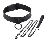 KRYMSON Collare in Pelle Nera per Cosplay - Stile Scuro, Regolabile, Adatto per Feste