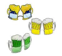 KRYMSON Confezione da 3 bicchieri a forma di birra, bicchieri da vino, occhiali da sole Oktoberfest, occhiali da sole in stile hawaiano, divertenti occhiali da sole di Carnevale