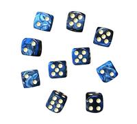 KRYMSON Set di 10 dadi da gioco a 6 lati neri e blu, mini dadi acrilici, giochi da tavolo, dadi da gioco a 6 lati, set di dadi per giochi da tavolo