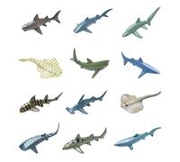 KRYMSON Set di 12 giocattoli a forma di squalo, regalo di squalo, giocattolo per bambini, giocattolo marino, giocattolo per animali