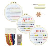 KRYMSON Set di 3 pezzi per ricamo + 1 ago ago + 1 rimozione cuciture, set per ricamo a mano, kit per ricamo a punto croce, set per principianti