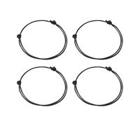 KRYMSON Set di 4 braccialetti per amicizia e fortuna, tessuto regolabile, uomo e donna, nero, 26 cm, cotone cerato