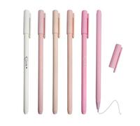 KRYMSON Set di 6 penne gel con scatola di plastica trasparente, penna a sfera, penna gel, set di cancelleria e cancelleria (rosa)