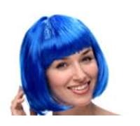 KRYMSON Set parrucca 1 pezzo parrucca blu occhiali blu cappello a rete parrucca costume costume costume personalizzato adatto per feste e cosplay