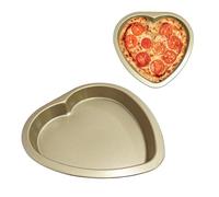 KRYMSON Stampo a Forma di Cuore per Pizza, Antiaderente, 8 Pollici (Oro Rosa)