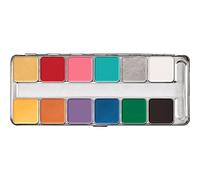 Kryolan Pintura Water Color - Tavolozza trucco Pintura 1-12 colori, lavabile, vegano, senza profumo e parabeni, senza glutine, ideale per trucchi per bambini, feste, carnevale, Halloween, LARP e