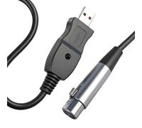 Kryolithm Cavo microfono USB 3 m, USB a DMX 512, cavo USB maschio a femmina XLR per controllo della luce, audio, microfoni e illuminazione palcoscenico, connessione Plug & Play compatibile