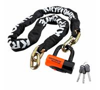 Kryptonite Chains & Disc Padlocks, Catena New York 1217 con Ghiera Evs4 Unisex - Adulto, Arancione, 12 mm x 170 cm