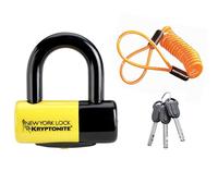 Kryptonite New York Disc Lock Lucchetto a Disco Freno, Sicurezza 9/10 | Arco in Acciaio Temprato da 15 mm, per Moto e Scooter, con Cavo di Sicurezza, 1,02 kg, 5,6 x 5,8 cm