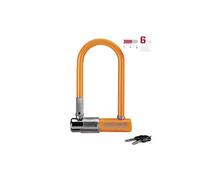 Kryptonite U-Locks, Lucchetto Kryptolok Mini-7 con Supporto Flexframe-U Unisex - Adulto, Arancione, 8.2 x 17.8 cm