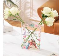 KRYSTHIA Vaso Libro per Fiori, Vaso Libro in Acrilico, Vasi Libro Trasparenti per Tulipani, Vasi Unici per Decorazioni Casa, Regalo Moderno per Amanti dei Libri per Ufficio, Soggiorno, Camera da Letto