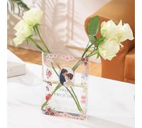 KRYSTHIA Vaso Libro per Fiori, Vaso per Libri in Acrilico, Vasi a Forma di Libro per Tulipani, Vasi Unici per Decorare la Casa, Regalo Moderno per gli Amanti dei Libri per Ufficio, Soggiorno, Camera