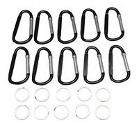Krytavo 10 PZ 3 Pollici / 8 CM Moschettone in Alluminio, Premium Durevole D-Ring Moschettone con per Home RV Pesca Escursioni Viaggi E