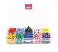 Krytavo 1000 Pezzi 1/8 di Pollice Mappa di Spinta sugli spilli aderenze con Teste Rotonde plastica e Acciaio ago Punti 10 Colori (Ogni Colore 100 Pezzi)